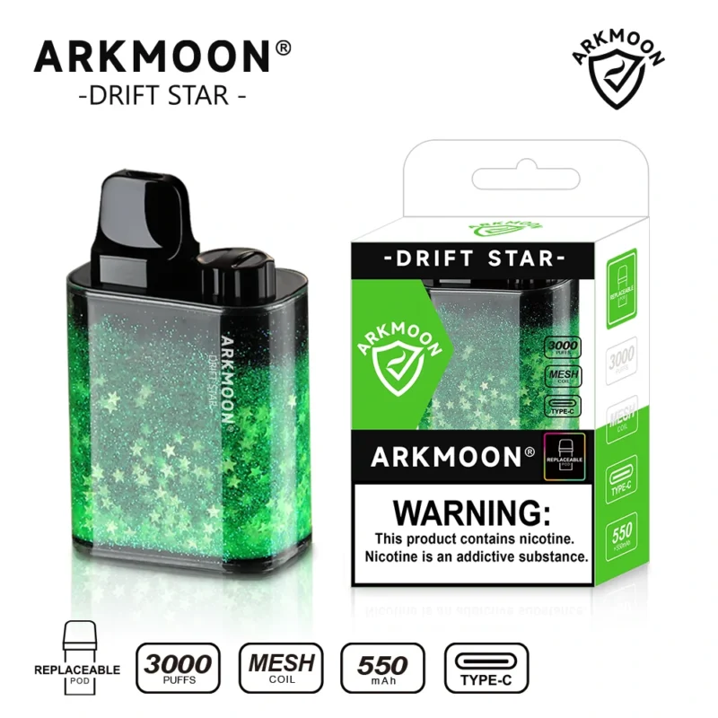 AOKIT Arkmoon Drift Star 3000 Puffs Vape descartável por atacado com baixa nicotina 0 2 5 Recarregável TIPO C Compra em massa 1