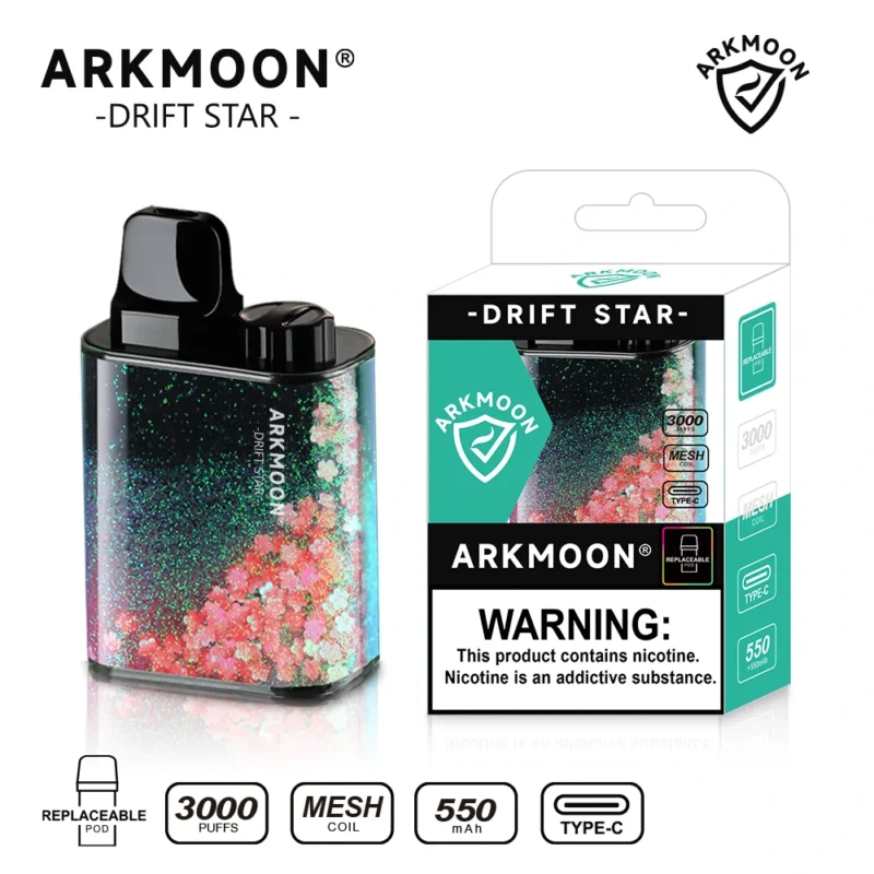 AOKIT Arkmoon Drift Star 3000 Puffs Vape descartável por atacado com baixa nicotina 0 2 5 TIPO C recarregável compra em massa 2