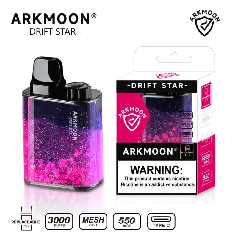 AOKIT Arkmoon Drift Star 3000 Puffs Vape descartável no atacado com baixo teor de nicotina 0 2 5 Recarregável TIPO C Compra em massa 7