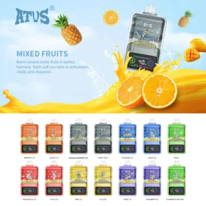 ATVS 30000 Puffs Jednorazowy Vape Hurtowo Kup 30ml Pojemność oleju 1000mAh Bateria 5% Cyfrowy ekran nikotynowy (16)