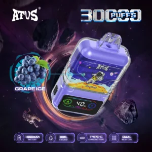 ATVS 30000 Puffs Jednorazowy Vape Hurtowo Kup 30ml Pojemność oleju 1000mAh Bateria 5 Nikotyna Cyfrowy ekran 3