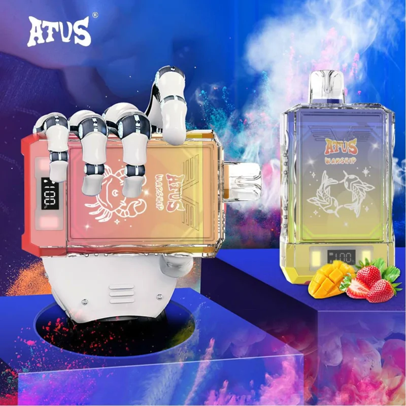 ATVS Warship 18000 Puffs Vapes Tela LCD Bobina de Malha Original Fábrica Bulk Comprar Vapes Descartáveis ​​Atacado 12K 15K 18K 20K Vaper 3