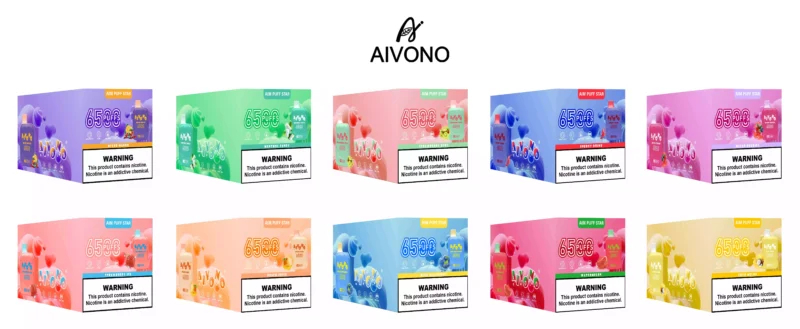 Aivono Aim Puff Star 6500 Puffs vienreizējās lietošanas vape vairumtirdzniecība 0% 2% 5% nikotīns oriģināls rūpnīcas atbalsts OEM ODM 10 garšas (4)