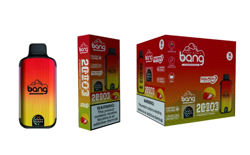 Bang 20000 Puffs Digital Screen New Product LED Display Disposable Vape 0 2 3 5 Nicotine Bang 20000 Puffs Rechargeable 12