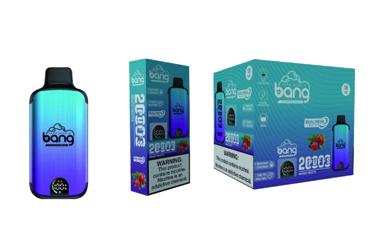 Bang 20000 Puffs Tela Digital Novo Produto Display LED Vape Descartável 0 2 3 5 Nicotina Bang 20000 Puffs Recarregáveis ​​5