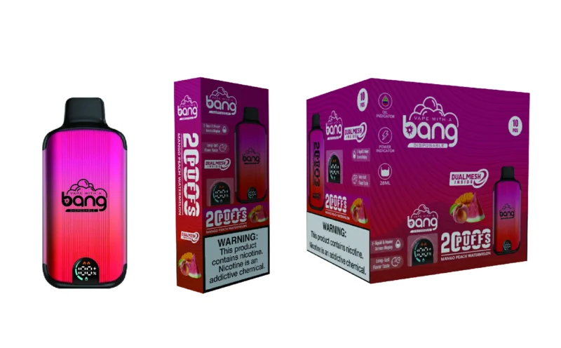 Bang 20000 Puffs Tela Digital Novo Produto Display LED Vape Descartável 0 2 3 5 Nicotina Bang 20000 Puffs Recarregáveis ​​8