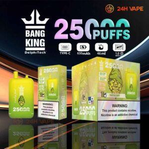 Bang King 25000 Puffs Disposable Vape Pen Wholesale Opt Buy 0% 2% 3% 5% 23ml+23ml E-Liquid Prefilled Pod 650mah Перезаряджається (1)