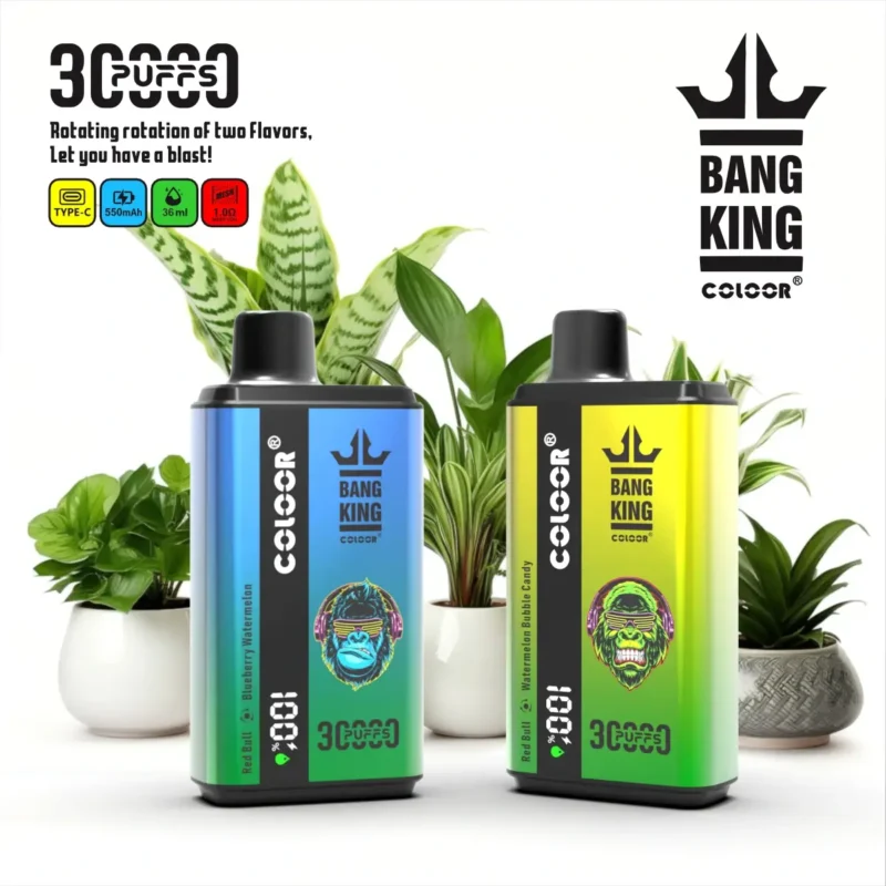 Bang King 30000 Puffs Jednorazová Vape Veľkoobchod Dvojitá Vapa s prepínaním chutí 0% 2% 3% 5% Nikotínový LCD displej (7)