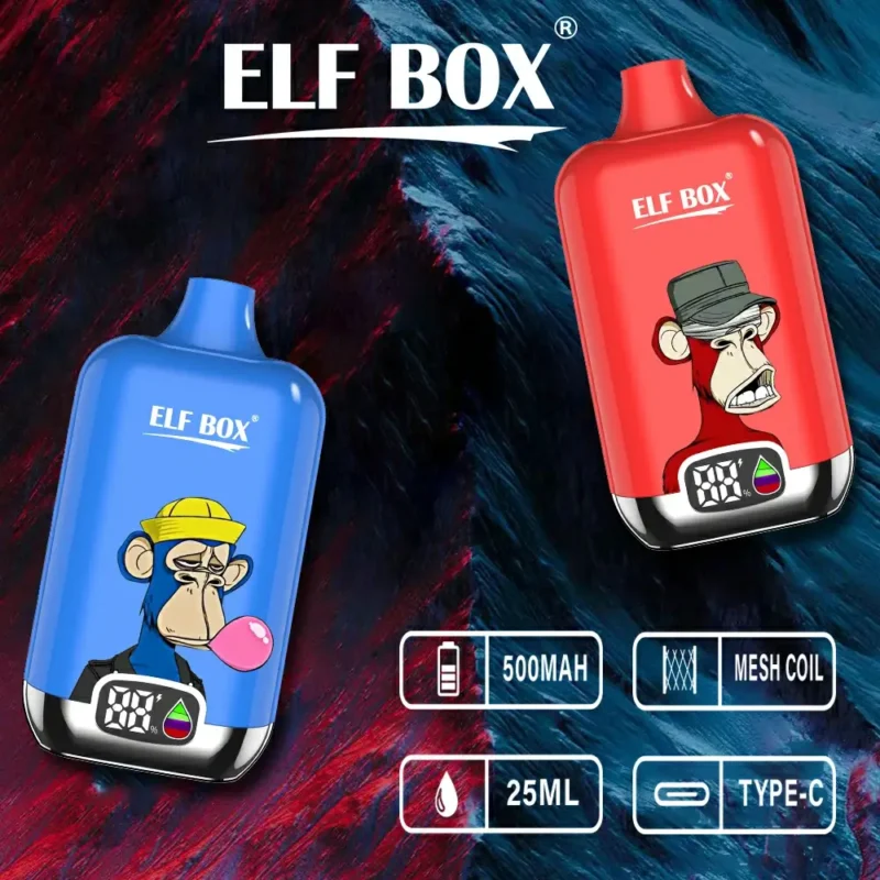 ELF BOX Digital 12000 Puffs Ühekordne Vape Pen Laetav LED-ekraan Madal nikotiinisisaldus 0 2 3 5 hulgimüügiks hulgiostmiseks 15