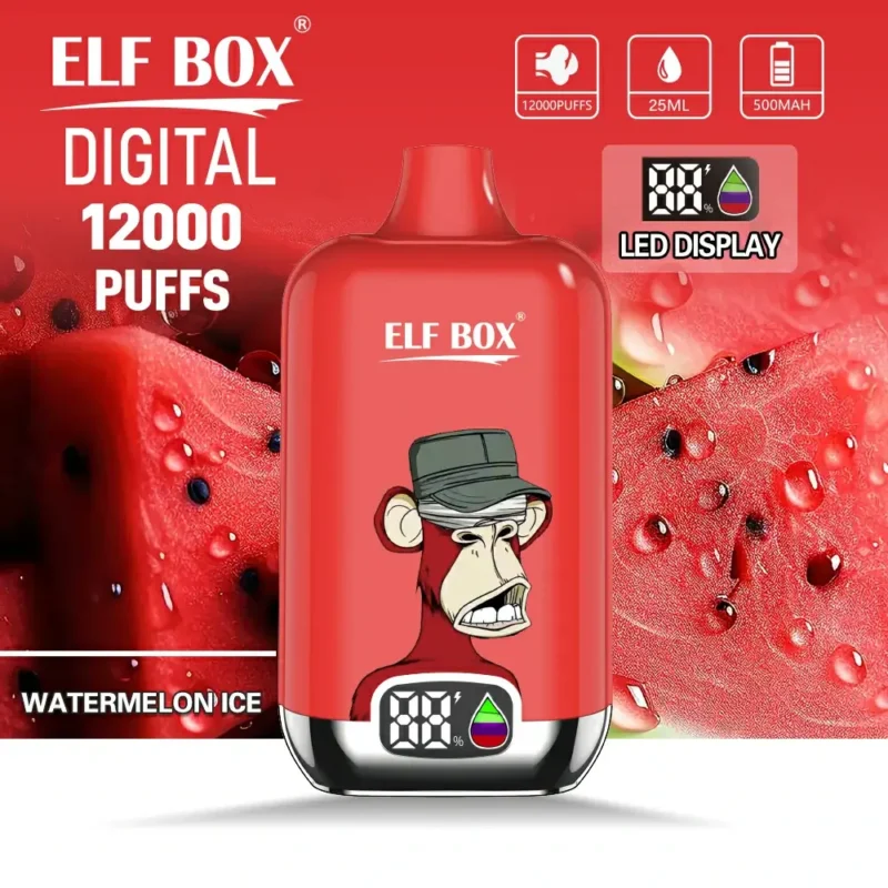 ELF BOX Digital 12000 Puffs Ühekordne Vape Pen Laetav LED-ekraan Madal nikotiinisisaldus 0 2 3 5 hulgimüügiks hulgiostmiseks 3