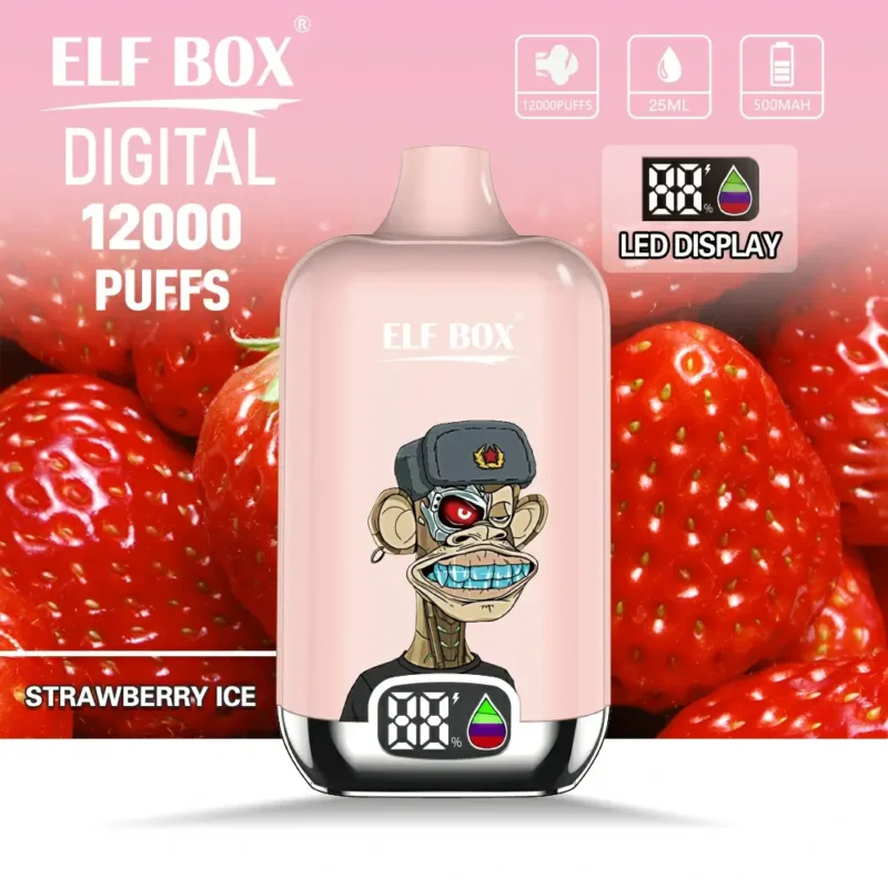 ELF BOX Digital 12000 Puffs Ühekordne Vape Pen Laetav LED-ekraan Madal nikotiinisisaldus 0 2 3 5 hulgimüügiks hulgiostmiseks 5