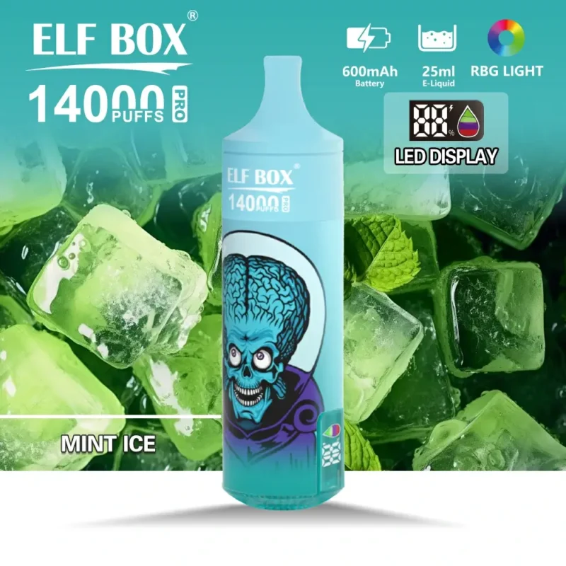 ELF BOX RGB 14000 Puffs Pro ühekordne Vape Pen Nikotiin 0 2 3 5 Laetav E sigareti hulgimüük 7