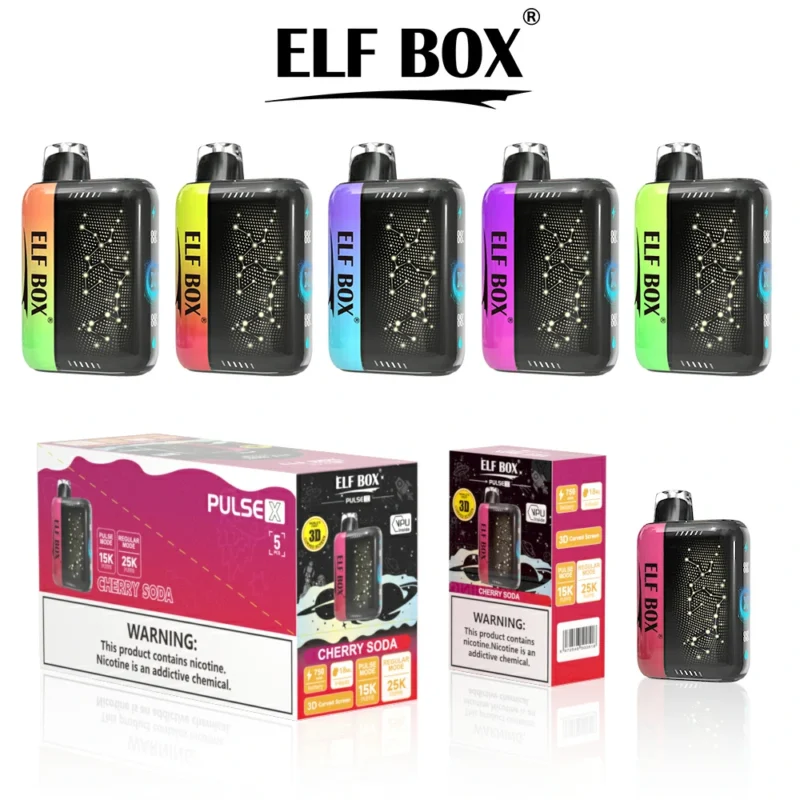 Elf Box Pusle X 25000 Puffs Disposable Vape 0% 2% 3% 5% Nicotine Original Factory Bulk Buy Disposable E Cigarette Wholesale (3)