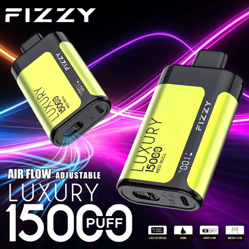 Fizzy Luxury 15000 sbuffi Display LCD 2 5 Sigaretta a basso contenuto di nicotina Sigaretta ricaricabile Batteria monouso per vaporizzatori Penna all'ingrosso all'ingrosso Acquista 12