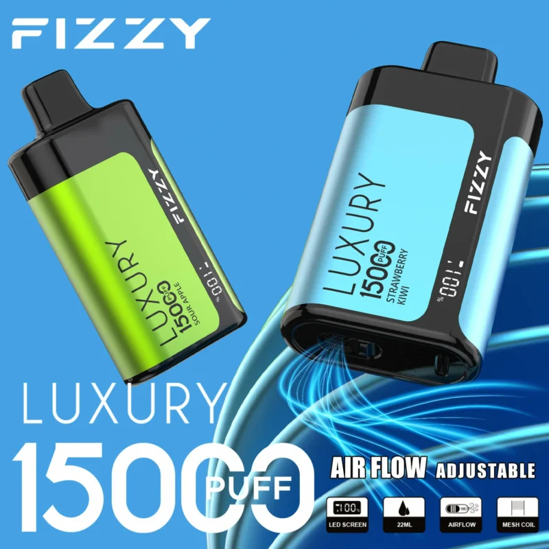 Fizzy Luxury 15000 sbuffi Display LCD 2 5 Sigaretta a basso contenuto di nicotina Sigaretta ricaricabile Batteria monouso per vaporizzatori Penna all'ingrosso all'ingrosso Acquista 17