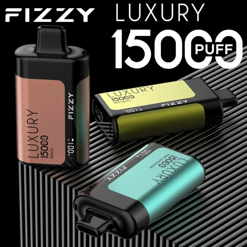 Fizzy Luxury 15000 sbuffi Display LCD 2 5 Sigaretta a basso contenuto di nicotina Sigaretta ricaricabile Batteria usa e getta Vapes Pen All'ingrosso Acquista all'ingrosso 18