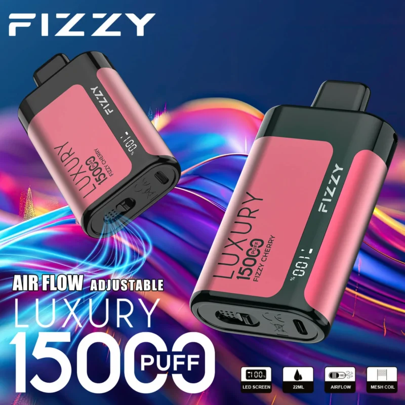 Fizzy Luxury 15000 sbuffi Display LCD 2 5 Sigaretta a basso contenuto di nicotina Sale Batteria ricaricabile Penna per vaporizzatori usa e getta all'ingrosso Acquista all'ingrosso 4