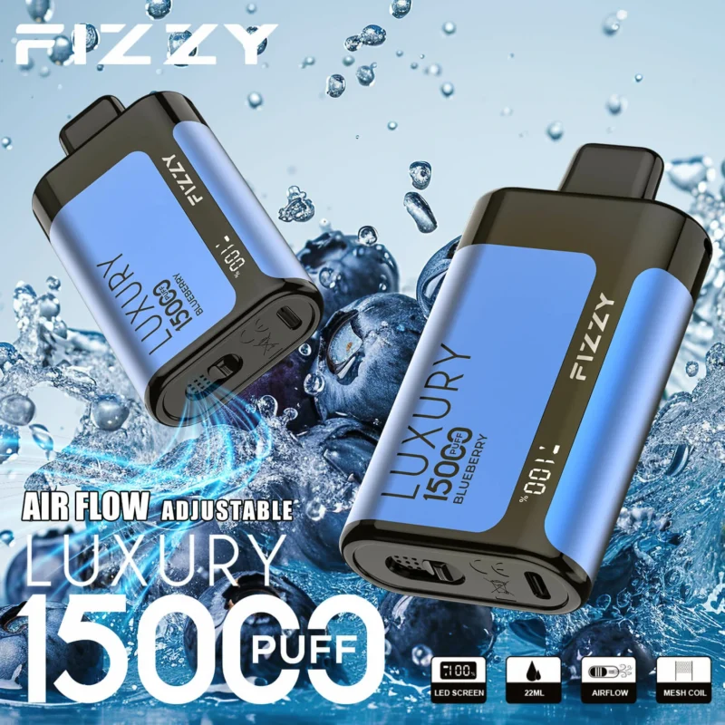 Fizzy Luxury 15000 sbuffi Display LCD 2 5 Sigaretta a basso contenuto di nicotina Sale Batteria ricaricabile Penna per vaporizzatori usa e getta all'ingrosso Acquista all'ingrosso 6