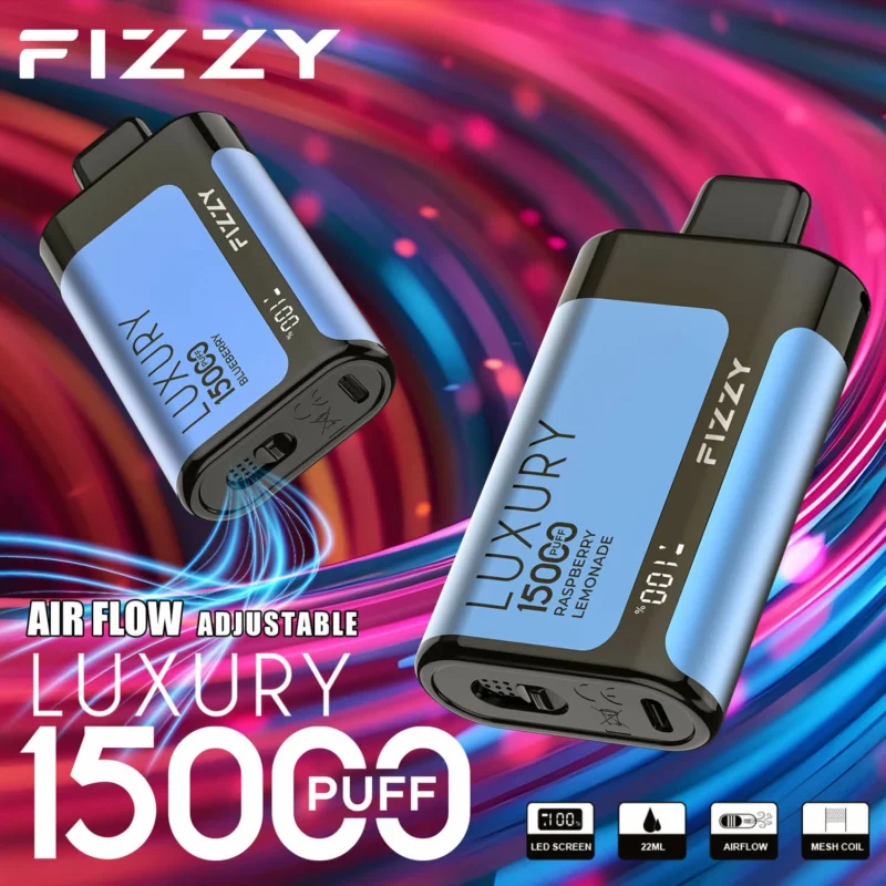 Fizzy Luxury 15000 sbuffi Display LCD 2 5 Sigaretta a basso contenuto di nicotina Sale Batteria ricaricabile Penna per vaporizzatori usa e getta all'ingrosso Acquista all'ingrosso 8