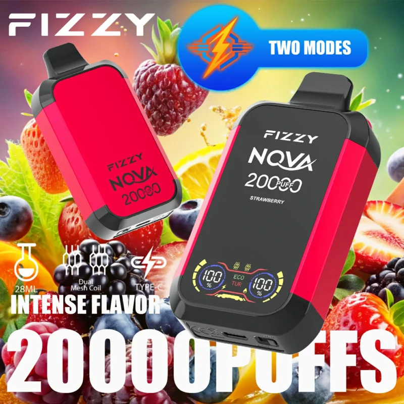 Fizzy Nova 20000 Puffs Airflow Control Wholesale Disposable Vape 2% 5% Nicotine 28ml Liquid Original Factory (15)