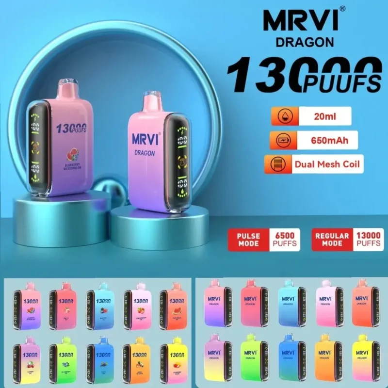 Mrvi Dragon 13000 Puffs 650mAh nabíjateľná batéria Veľkoobchodná jednorazová vapa (2)