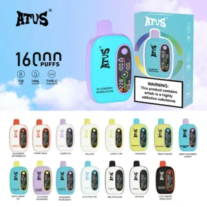 Novinka 15 příchutí ATVS 16000 Puffs 18ml 750mAh Jednorázová vape Velkoobchod Original Factory 2% 5% Nikotin (11)
