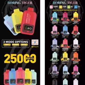 2024 New Arrival Boring Tiger 25000 Puffs Wholesale Disposable Vapes Buy Bulk 5% Nicotine LCD Display Long-term Vape 17 Flavors Option (3)