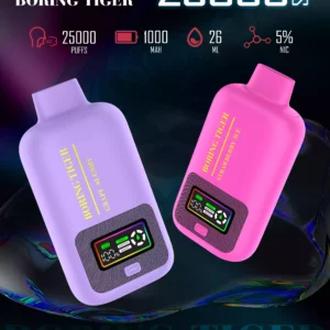 2024 New Arrival Boring Tiger 25000 Puffs Wholesale Disposable Vapes Buy Bulk 5 Nicotine LCD Display Long term Vape 17 Flavors Option 7