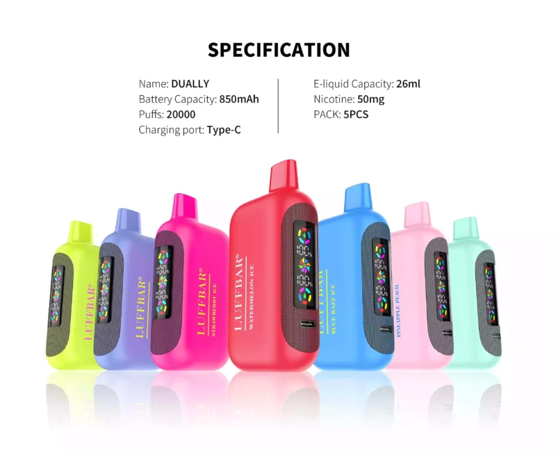 LuffBar Dually 20000 Puffs Rechargeable Buy Bulk Wholesale Disposable Vapes 5% Nicotine 26ML 18 Flavors 2024 Hotting New Arrival (21)