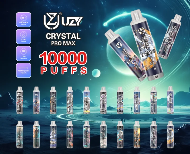 UZY Crystal Pro Max 10000 Puffs Bulk Buy 0% 2% 3% 5% Nikotin 16ML 20 Flavor za ponovno polnjenje TypeC Veleprodajno pero za enkratno uporabo Vapes Super nizka cena 35