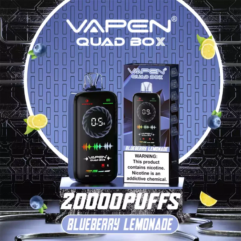 VAPEN QUAD BOX 20000 PUFFS Bulk Koop oplaadbaar 2 5 Laag nicotinegehalte 28 ML Groothandel Wegwerpvapes LED-licht 2024 Hot elektronische sigaret 15