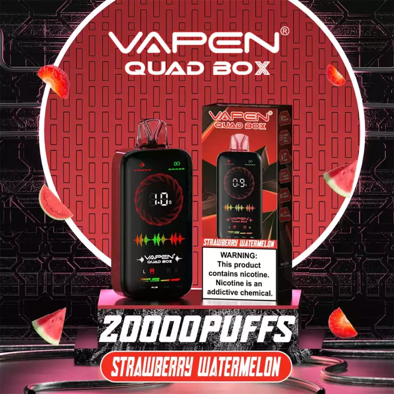 VAPEN QUAD BOX 20000 PUFFS Bulk Koop oplaadbaar 2 5 Laag nicotinegehalte 28 ML Groothandel Wegwerpvapes LED-licht 2024 Hot elektronische sigaret 18