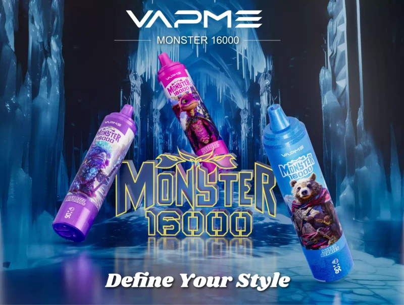 VAPME MONSTER 16000 Puffs LED ekranas 26ml Originalus didmeninis vienkartinis Vape Pen Pen Super Low Price 16 2 mastelio