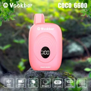 Vookbar COCO 6600 Rookwolken Koop bulkgroothandel Wegwerpvapes 3 Oplaadbare LCD-display met laag nicotinegehalte Origineel Fa 3