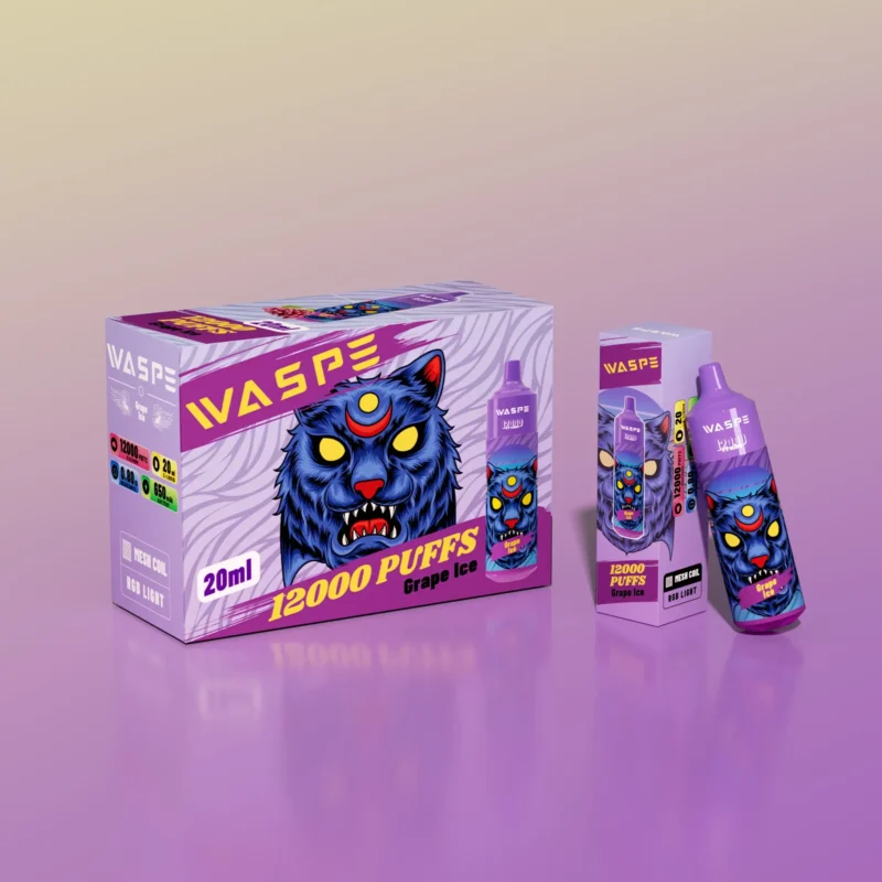 Waspe 12000 Puffs Bulk Osta 0 2 3 5 Nikotiini 20 ml Mesh Coil LCD-näytöllä Tukkumyynti Kertakäyttöinen Vape Pen Alkuperäinen Tehdas 10