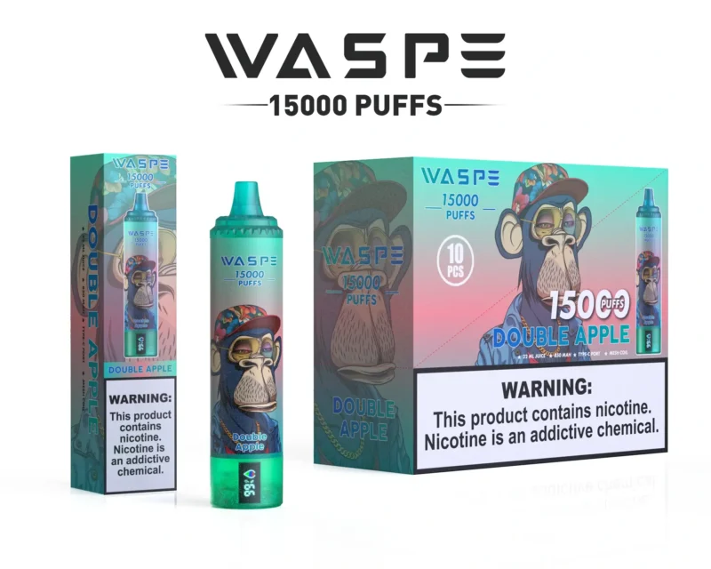 Waspe 15000 Puffs Επαναφορτιζόμενη Μαζική Αγορά 0 2 3 5 Νικοτίνη 22ml Γνήσιο εργοστασιακό χονδρικό ατμού μιας χρήσης στυλό 7