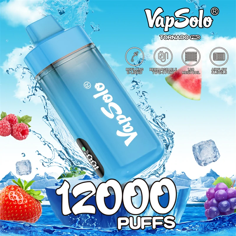 Melhores características do Vapsolo Tornado Pro 12000 Puffs para compradores em massa3