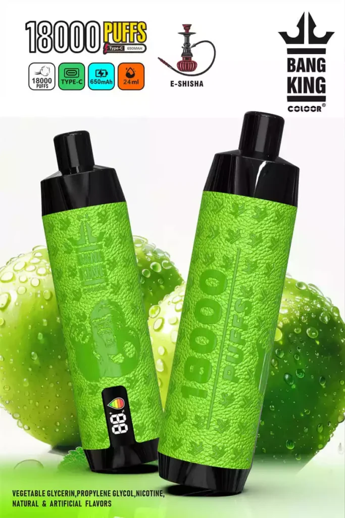 Meilleure vape jetable pour chicha : Bang King Shisha 18 000 bouffées avec écran LED