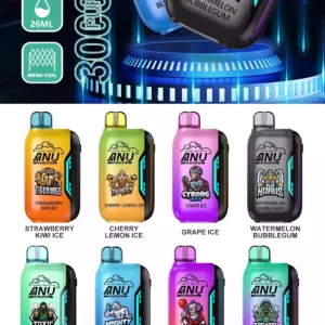 Velkoobchodní továrna na jednorázové vape pero nejvyšší kvality ANU Vista 30000Puffs s 22ml E-Liquid a dobíjecí 650mAh baterií v různých silách nikotinu (5)