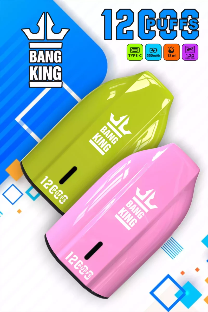 Одноразовая ручка для вейпа Bulk Bang King 12000 Puffs с несколькими уровнями никотина 0, 2, 3, 5 и 12 мл электронной жидкости для оптовой продажи, 7 масштабов