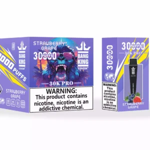 Υψηλής ποιότητας Bang King 30000 Puffs Pro Ατμόλουτρο μιας χρήσης με επαναφορτιζόμενη μπαταρία 36ml E και πολλαπλές επιλογές νικοτίνης 12
