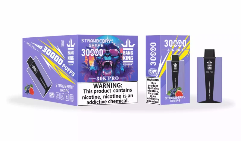 Wysokiej jakości jednorazowy długopis Vape Bang King 30000 Puffs Pro z 36 ml płynnym akumulatorem E i wieloma opcjami nikotynowymi 12 skalowanych