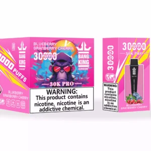 Υψηλής ποιότητας Bang King 30000 Puffs Pro Ατμόλουτρο μιας χρήσης με επαναφορτιζόμενη μπαταρία 36ml E και πολλαπλές επιλογές νικοτίνης 2