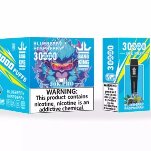 Υψηλής ποιότητας Bang King 30000 Puffs Pro στυλό μίας χρήσης με επαναφορτιζόμενη μπαταρία 36ml E και πολλαπλές επιλογές νικοτίνης 4