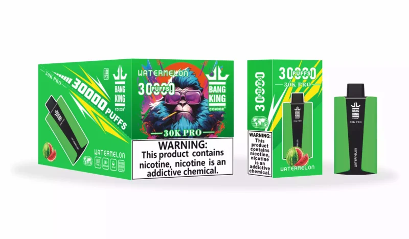 Wysokiej jakości jednorazowy długopis Vape Bang King 30000 Puffs Pro z 36 ml płynnym akumulatorem E i wieloma opcjami nikotynowymi 5 skalowany