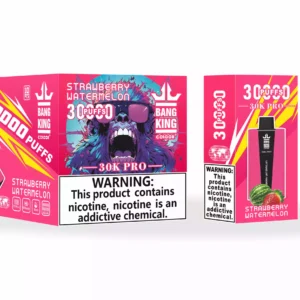 Υψηλής ποιότητας Bang King 30000 Puffs Pro στυλό μίας χρήσης με επαναφορτιζόμενη μπαταρία 36ml E και πολλαπλές επιλογές νικοτίνης 6