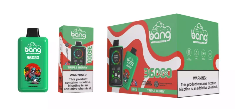 Népszerű Bang 36000 Puffs eldobható vape toll kettős hálóval és kijelzővel, 36 ml 0 2 3 5 nikotin erősségű 10 méretben kapható