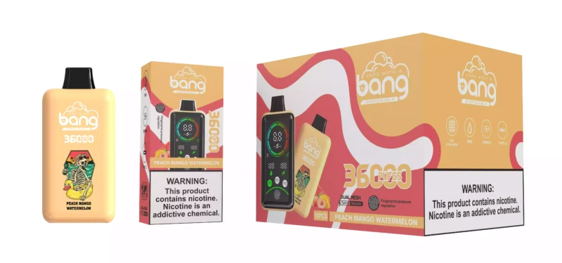 Népszerű Bang 36000 Puffs eldobható vape toll kettős hálóval és kijelzővel, 36 ml 0 2 3 5 nikotinerősség 11 méretben kapható