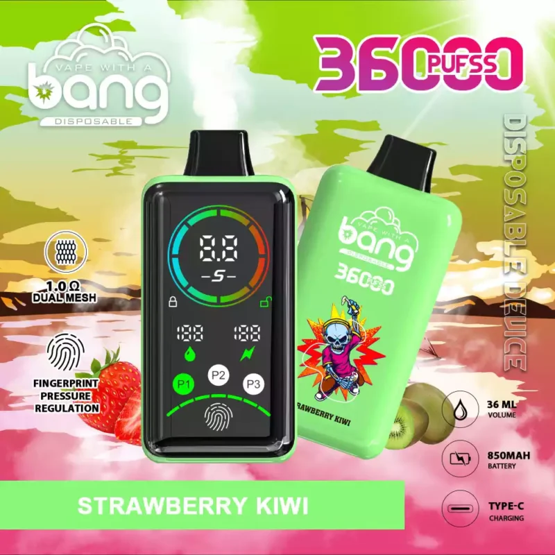 Népszerű Bang 36000 Puffs eldobható vape toll kettős hálóval és kijelzővel, 36 ml 0 2 3 5 nikotin erősségű 16 kiszerelésben kapható