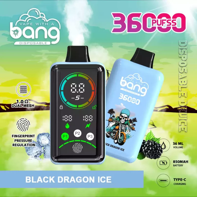 Népszerű Bang 36000 Puffs eldobható vape toll kettős hálóval és kijelzővel, 36 ml 0 2 3 5 nikotin erősségű 2 kiszerelésben